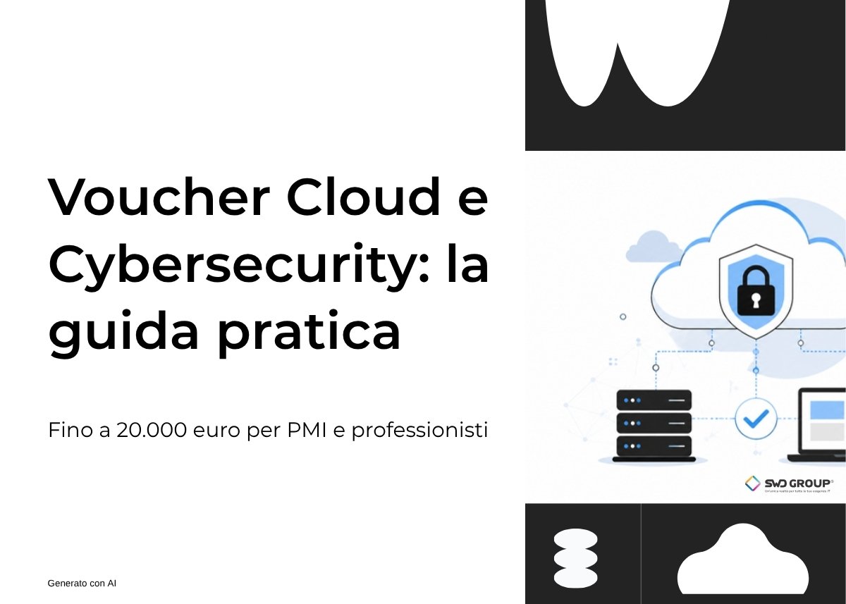 Illustrazione di un cloud protetto da un lucchetto, collegato a server e computer